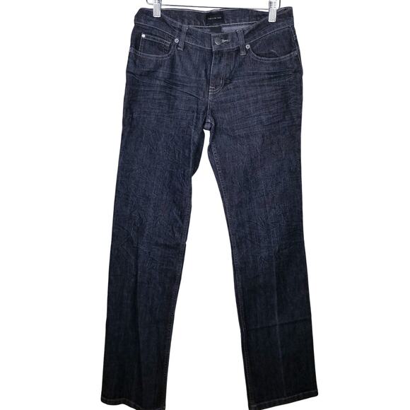 THE LIMITED Jeans Low Waist Straight Leg Crinkle DK Gray MAHK0778 '06 Size 6 - Picture 2 of 7